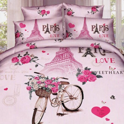 Lenjerie de pat digital print 3d (paris love)